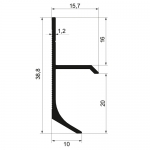 Плінтус прихованого монтажу 15,7х38,8x2500 мм білий матовий RAL-9016 (ціна за м/пог)