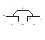 Профиль теневого шва Dizal PCT-22 з LED-каналом разделочный