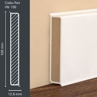 Плінтус HDF 100x12,6x2500 мм Dollken CUBU 100 мм Білий