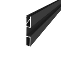 Плінтус LED алюмінієвий 9,8х60x2500 мм RAL-9005 чорний матовий (ціна за м/пог)