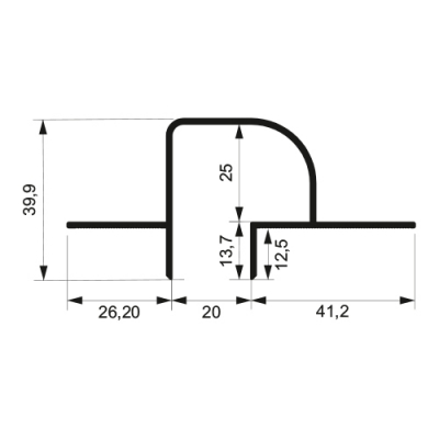 Профіль тіньового шва 40x87,4x3000 мм RAL-9005 чорний матовий