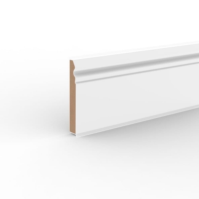 Плінтус HDF 80x13x2500 мм Dollken HAMBURG SLIM 80 мм Сніжно-білий