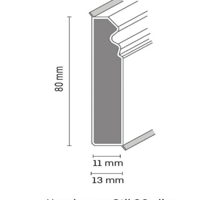 Плінтус HDF 80x13x2500 мм Dollken HAMBURG SLIM 80 мм Сніжно-білий