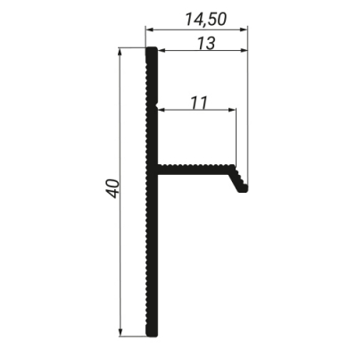 Плінтус прихованого монтажу 14,5х40x2500 мм Анодування Срібло (ціна за м/пог)