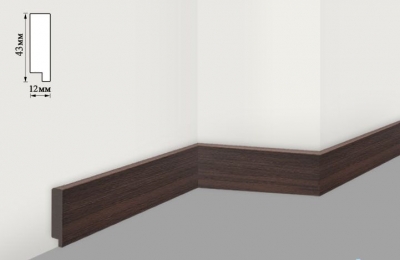 Плінтус дюрополімерний 43x12x2900 мм UMI 4312P (001-8) (ціна за м/пог.)