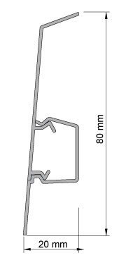 Плінтус ПВХ 80x20x2500 мм Salag NG-80 E0 Чорний