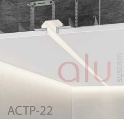 Профиль теневого шва Dizal PCT-22 з LED-каналом разделочный